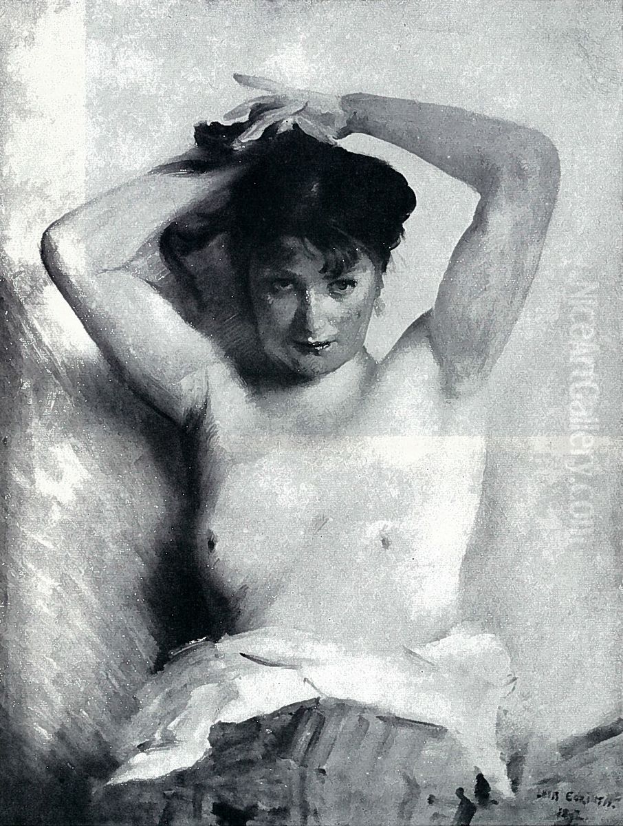 Weiblicher Halbakt Oil Painting by Lovis (Franz Heinrich Louis) Corinth