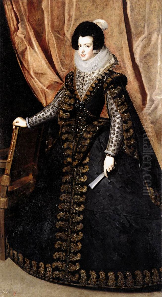 Queen Isabel, Standing Oil Painting by Diego Rodriguez de Silva y Velazquez
