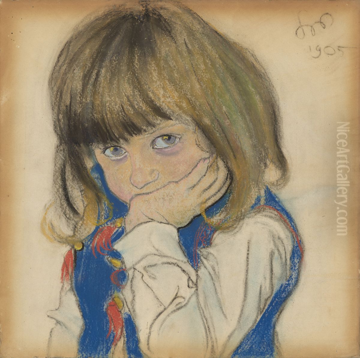 Portret chlopca, Jozio Feldman Oil Painting by Stanislaw Wyspianski