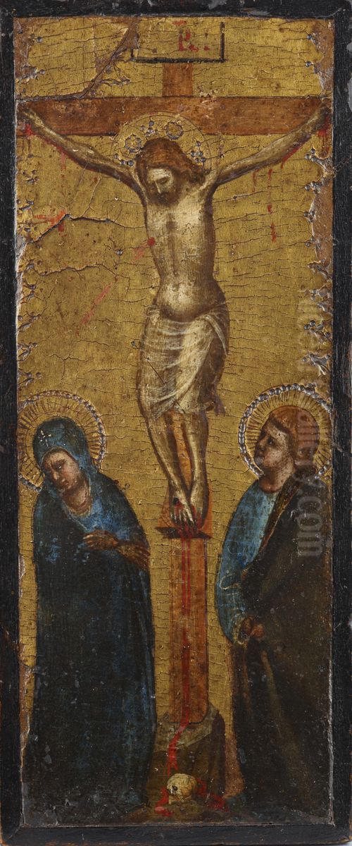 Crucifixion (Wing of a Triptych) Oil Painting by unknown