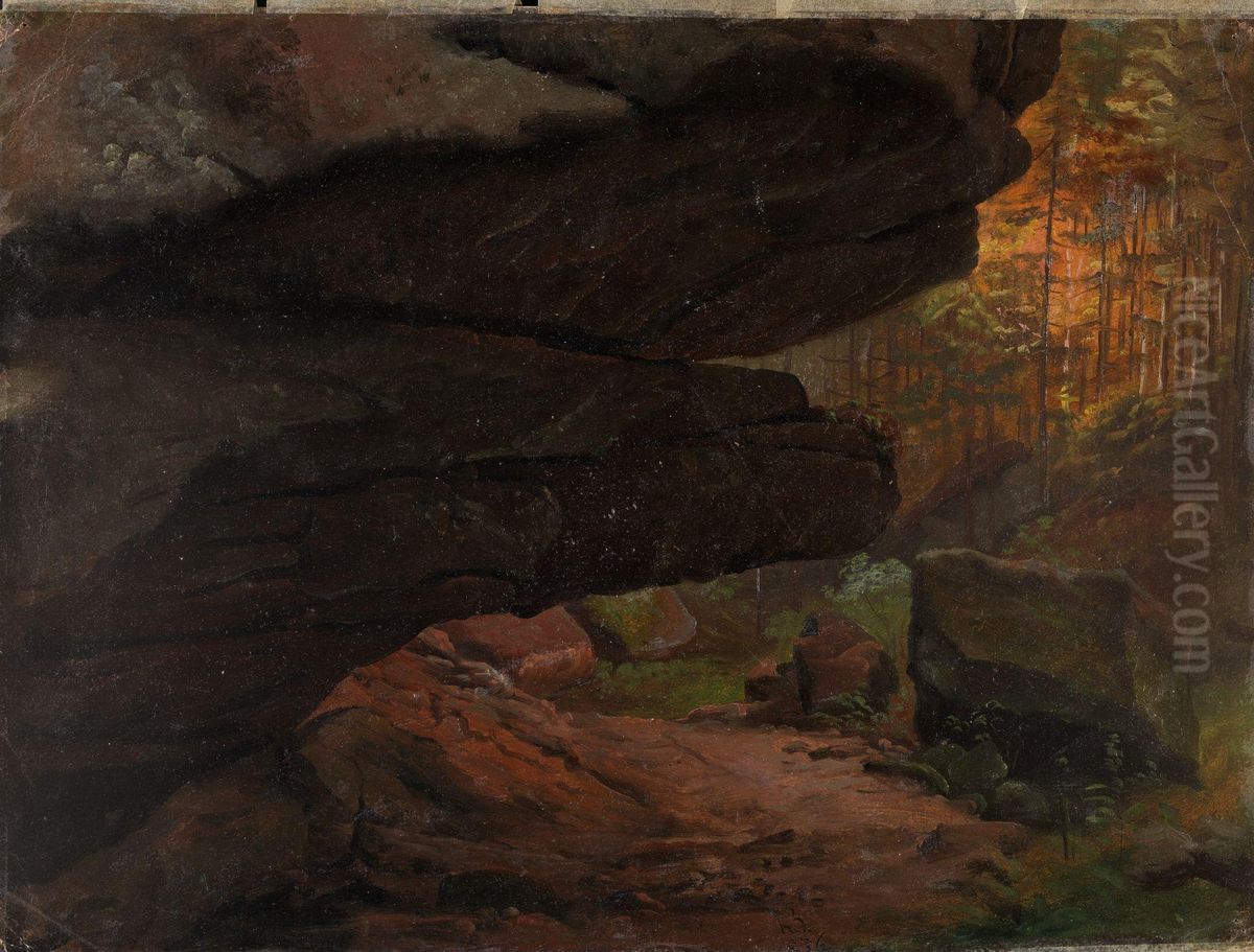 Study of Rocks Oil Painting by Knud Baade