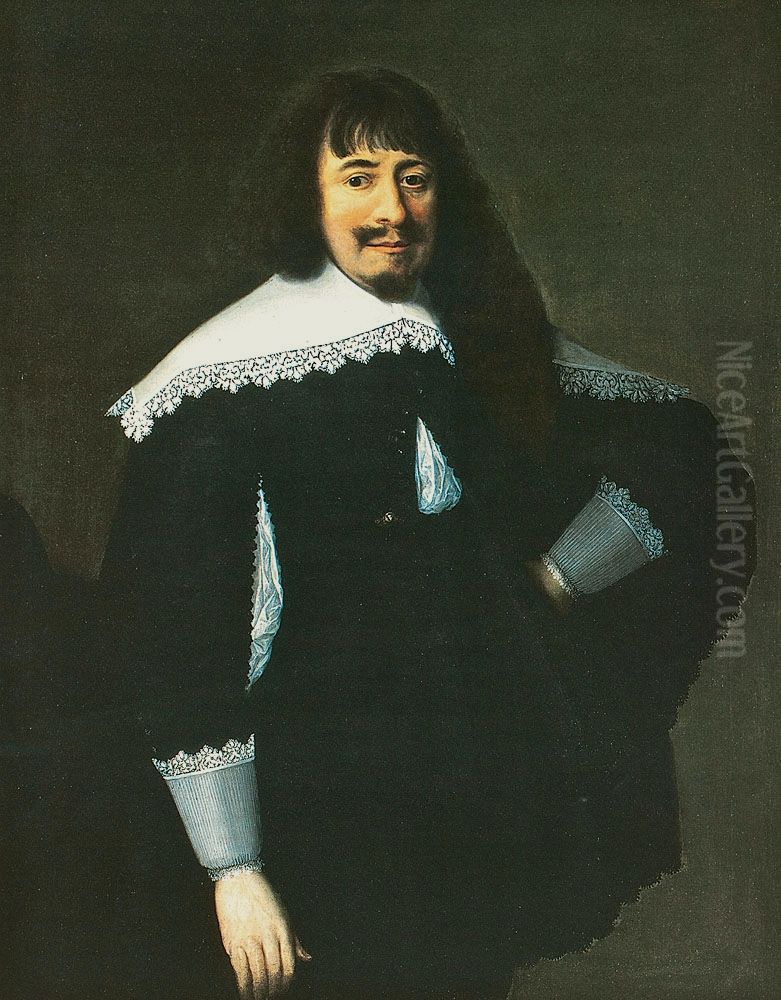 Portrait of Martin Opitz (1597-1639). Oil Painting by Bartlomiej Strobel