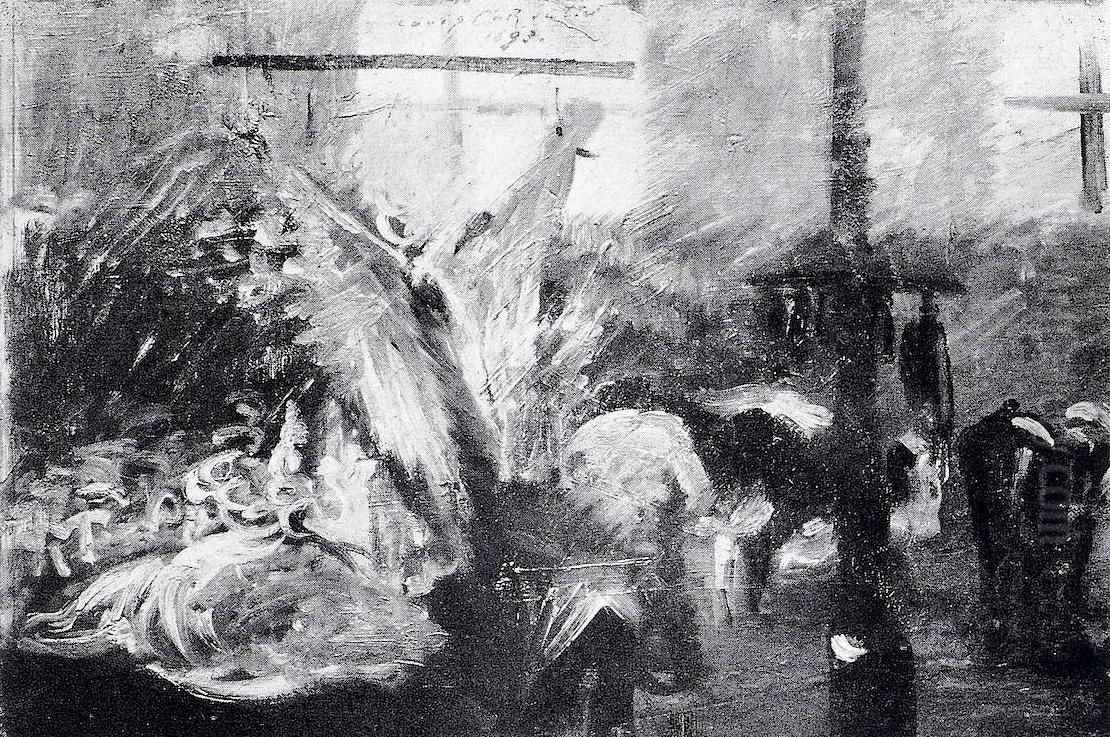 Schlachthausszene Oil Painting by Lovis (Franz Heinrich Louis) Corinth