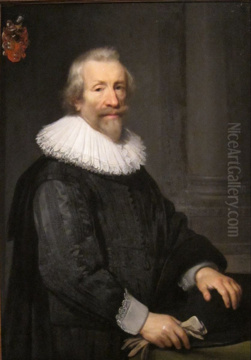 Portrait of David De Ruyter Oil Painting by Jan Van Ravesteyn