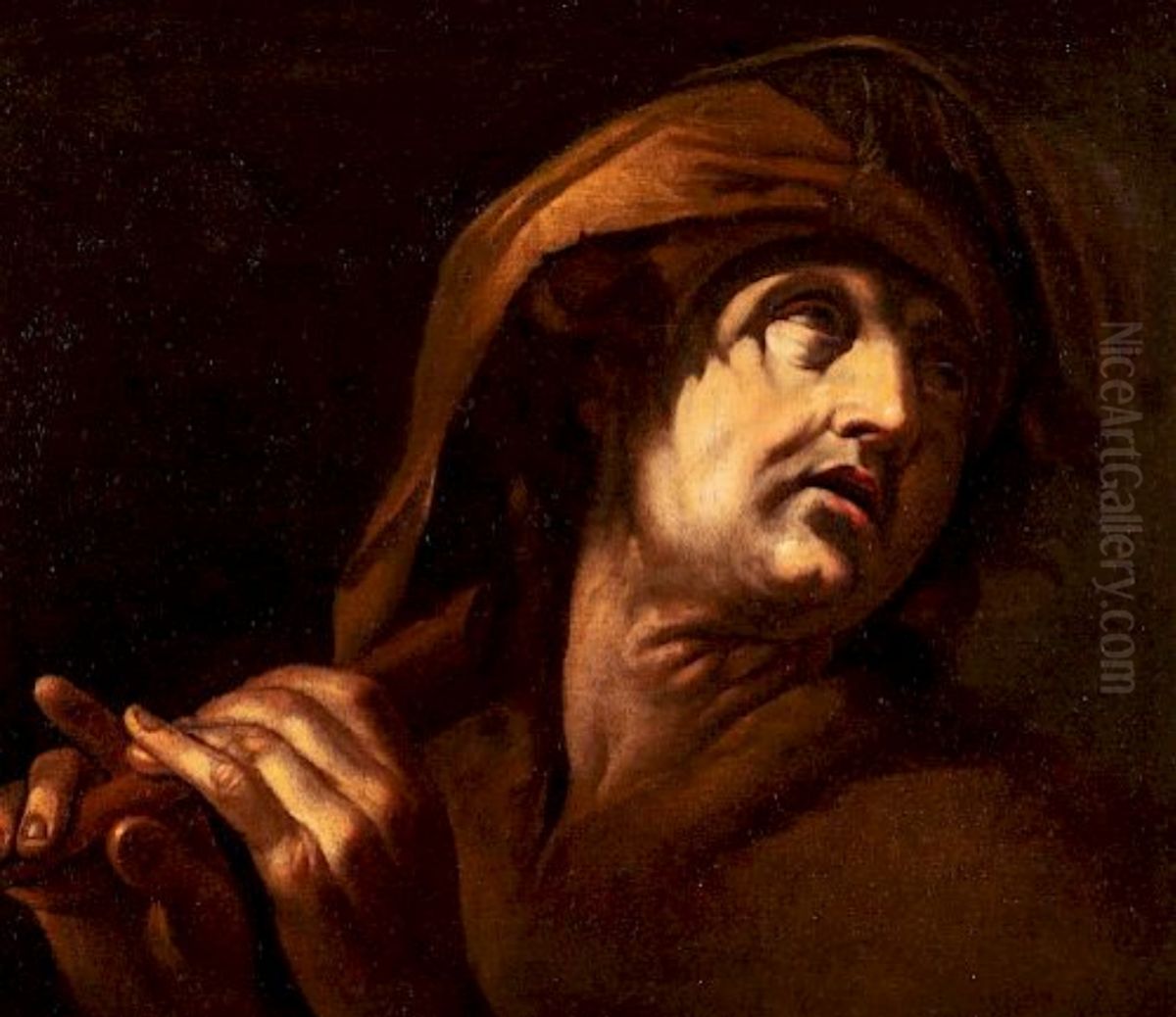 A flute player Oil Painting by Bartolomeo Mendozzi