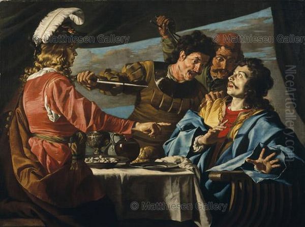 The feast of Absalom Oil Painting by Matthias Stom