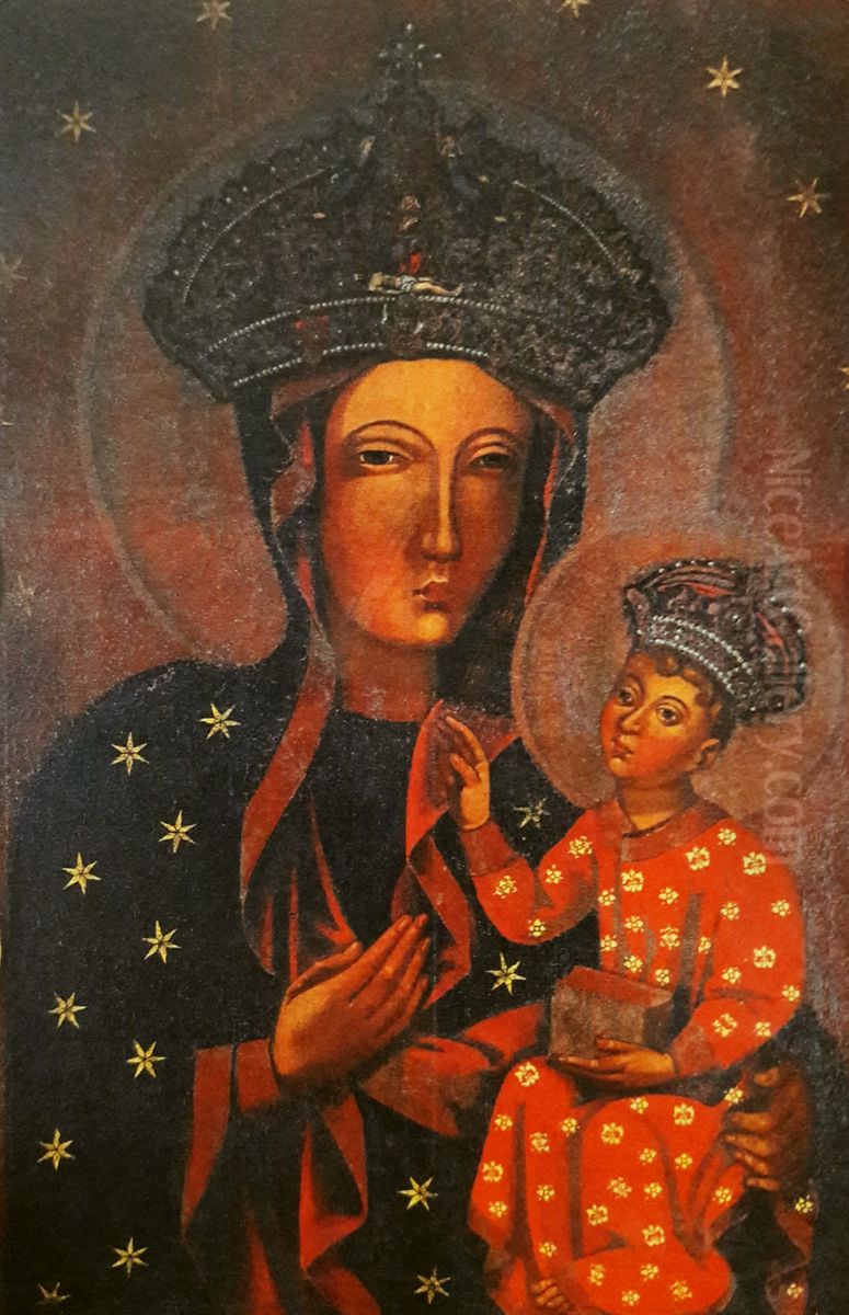 Black Madonna of Czestochowa. Oil Painting by unknown