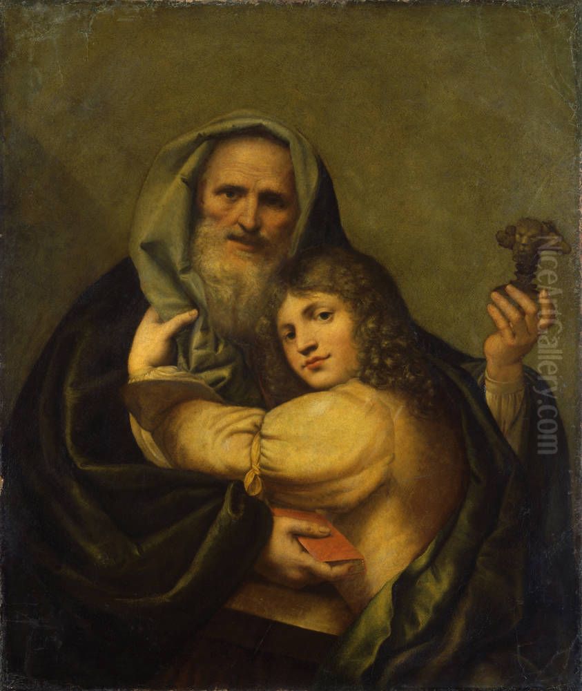 Old age and youth Oil Painting by Pietro Liberi