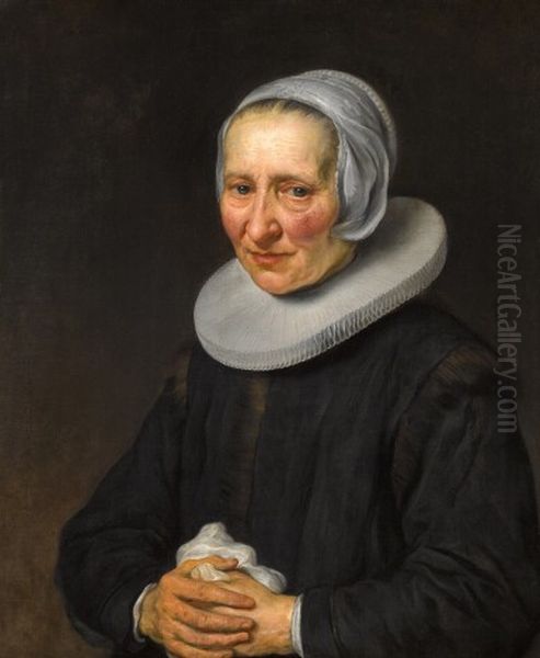 Portrait of an old woman Oil Painting by Govert Flinck