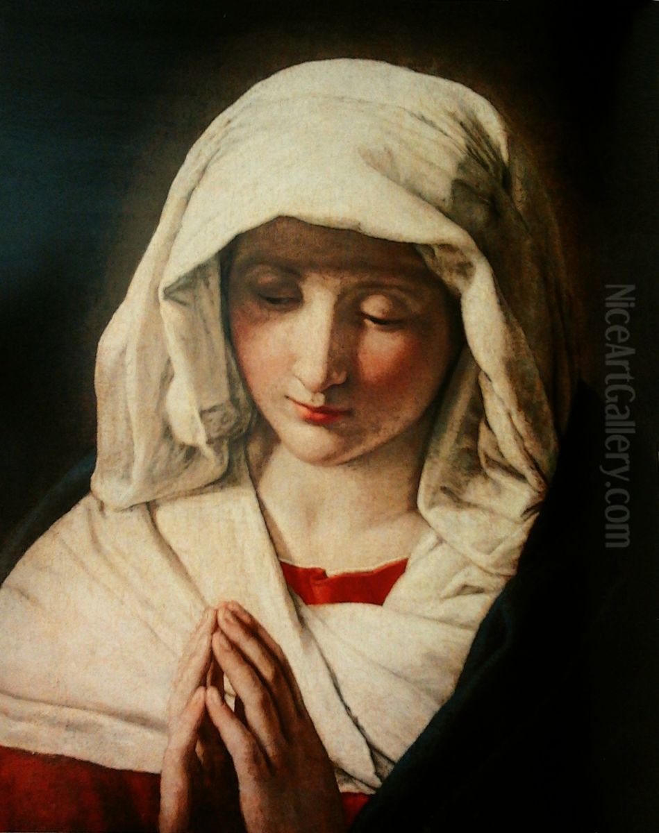 Virgin in prayer. Oil Painting by Giovanni Battista Salvi da Sassoferrato