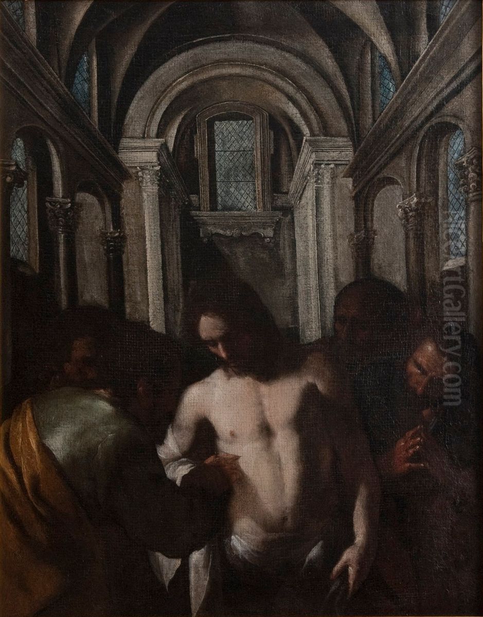 The Incredulity of St Thomas Oil Painting by Bernardo Cavallino