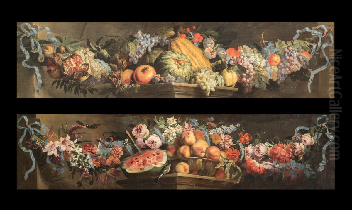 Flowers and fruit (Fall and Winter) Oil Painting by Abraham Brueghel