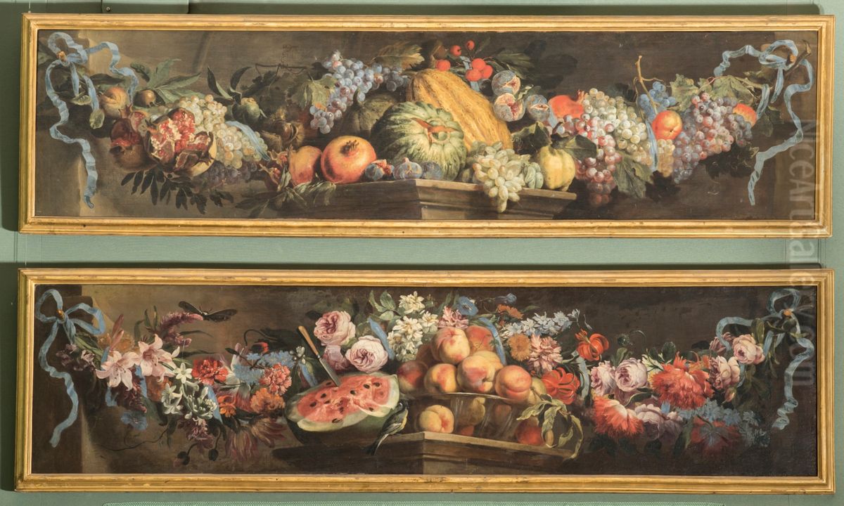 Flowers and fruit (Spring and Summer) Oil Painting by Abraham Brueghel