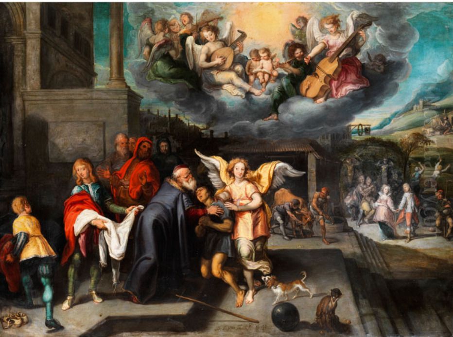 Return of the prodigal son Oil Painting by Simon de Vos