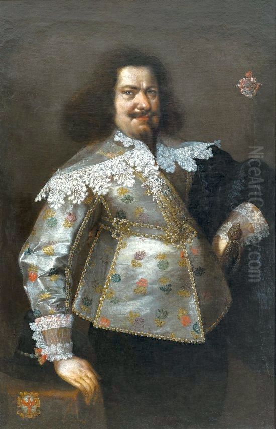 Portrait of lieutenant Mikolaj Konstanty Giza (d. 1663). Oil Painting by Franz Kessler