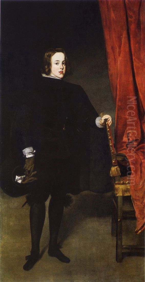 Portrait of Prince Balthasar Charles. Oil Painting by Juan Bautista Martinez del Mazo
