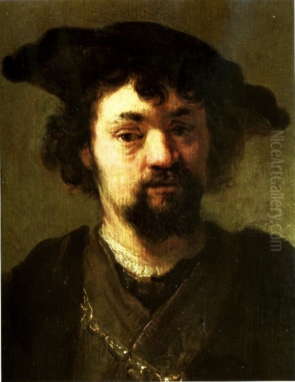 Portrait of a bearded man. Oil Painting by Rembrandt