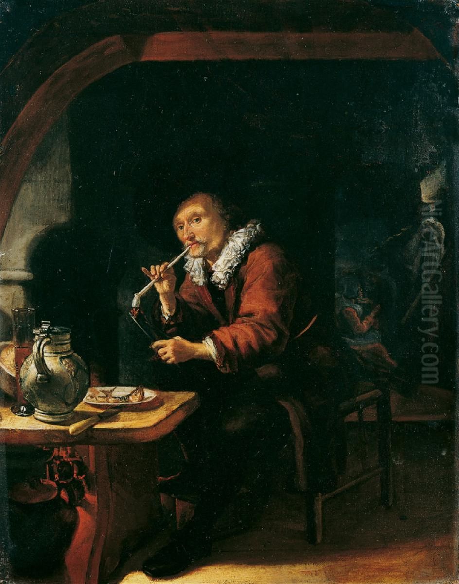 Interior of an inn Oil Painting by Abraham de Pape