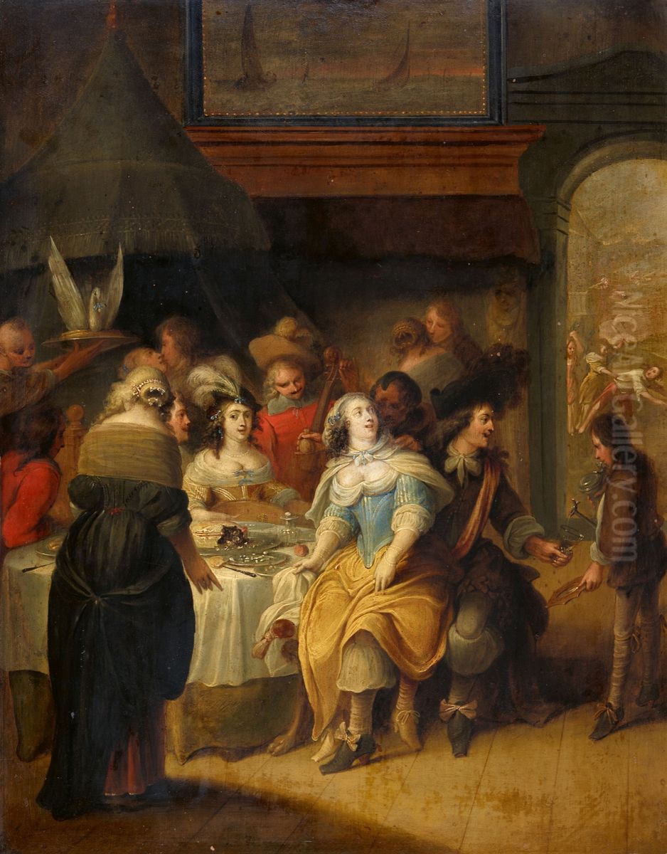 Merry company Oil Painting by Hieronymus Janssens