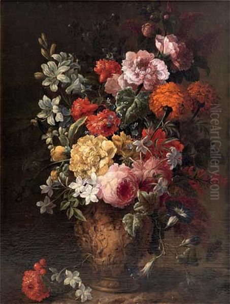 Flowers in a Vase Oil Painting by Gaspar Peeter Verbruggen the Elder
