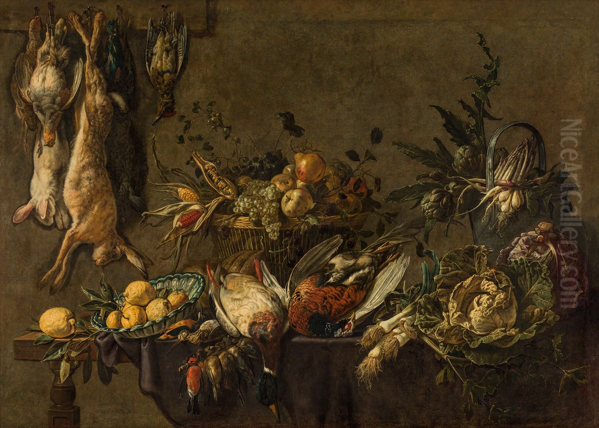 Kitchen still life Oil Painting by Adriaen van Utrecht