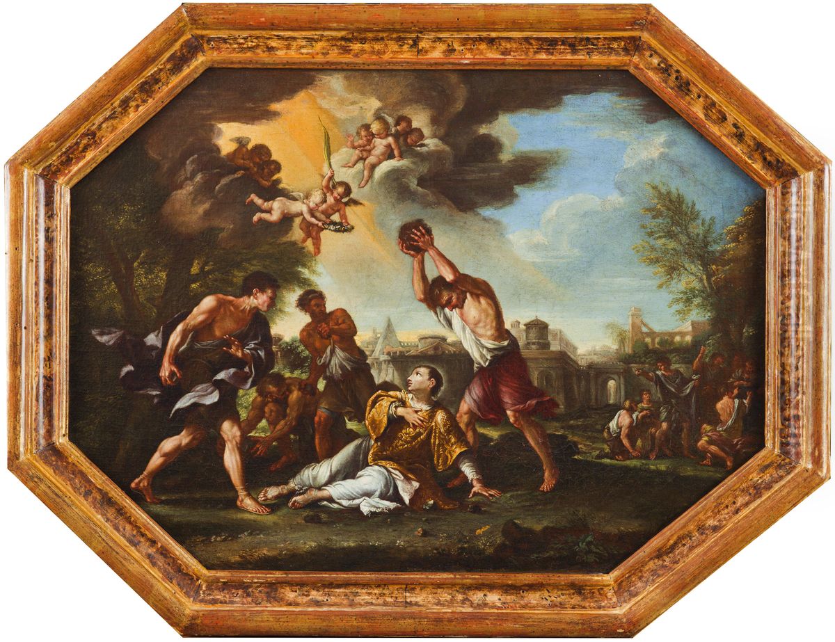 Stoning of St Stephen Oil Painting by Filippo Lauri