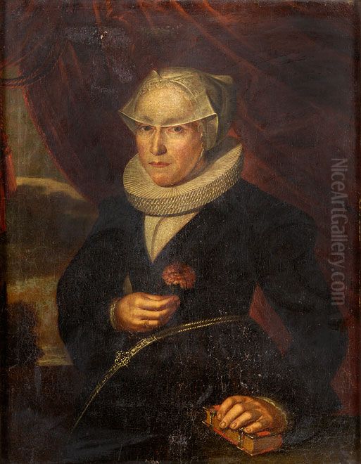 Portrait einer Edeldame mit Buch Oil Painting by Unidentified painter
