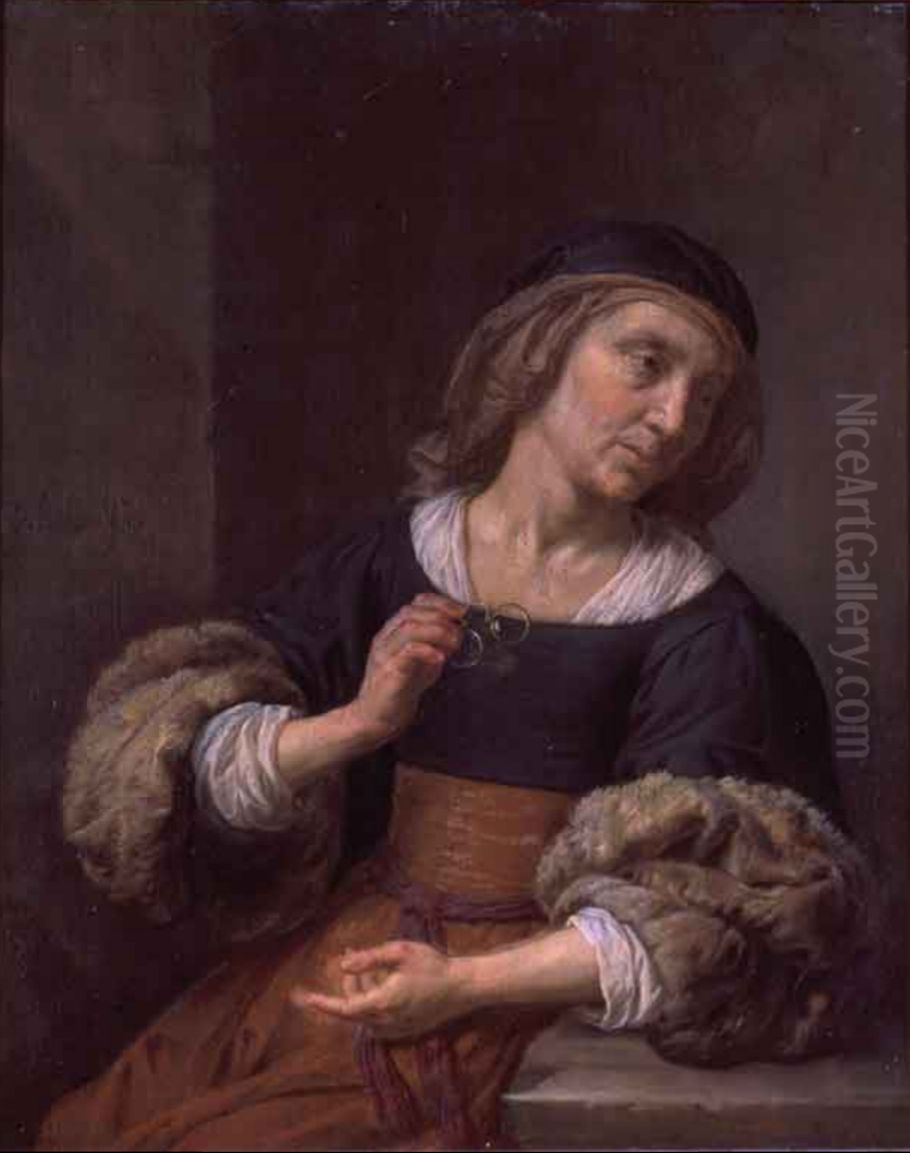 Old woman with glasses Oil Painting by Jan Van Bijlert