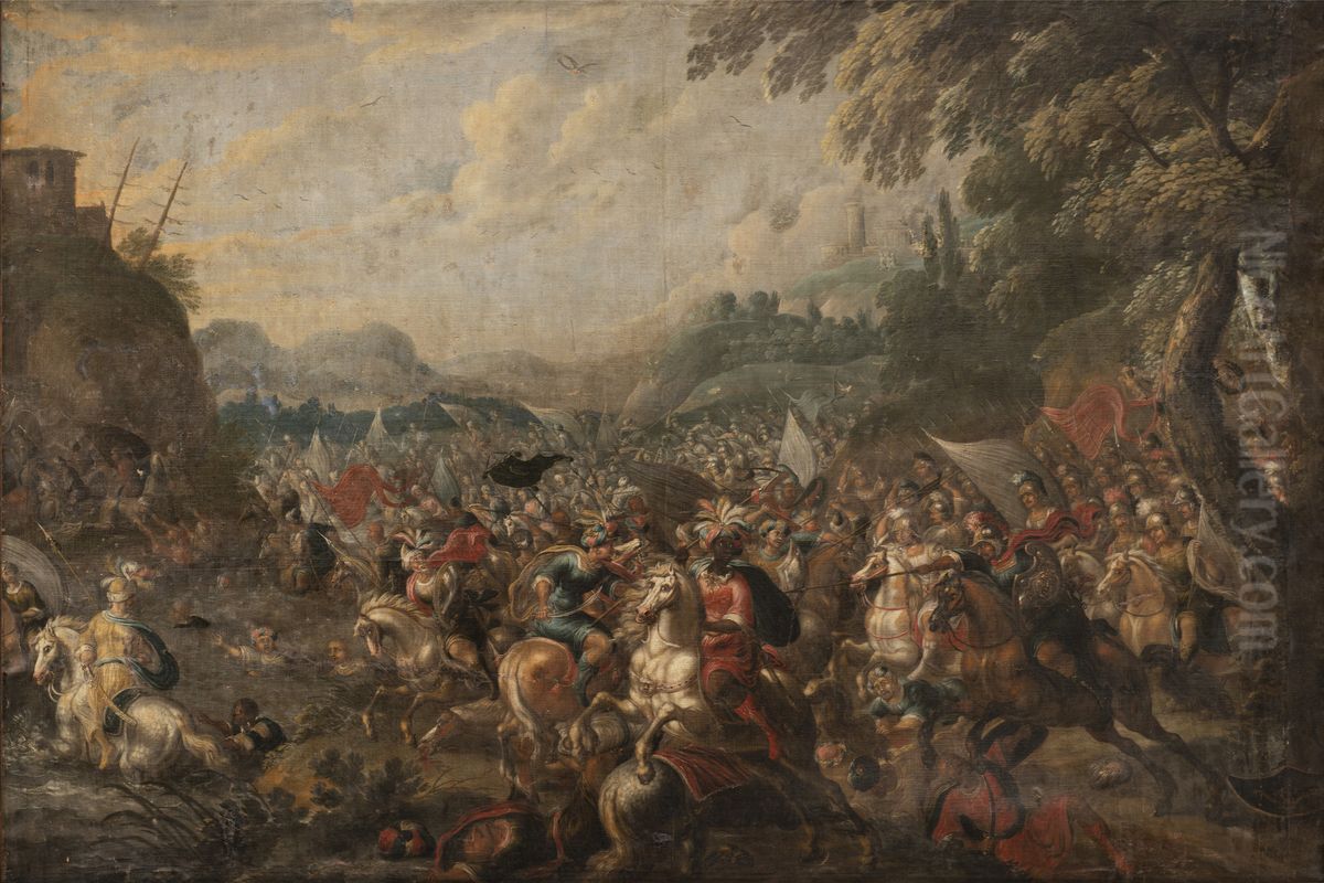 Battle with the Amalekites Oil Painting by Pauwels Casteels