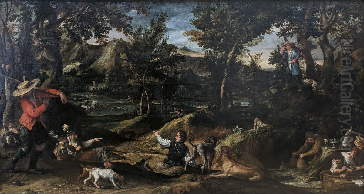 Hunting Oil Painting by Annibale Carracci