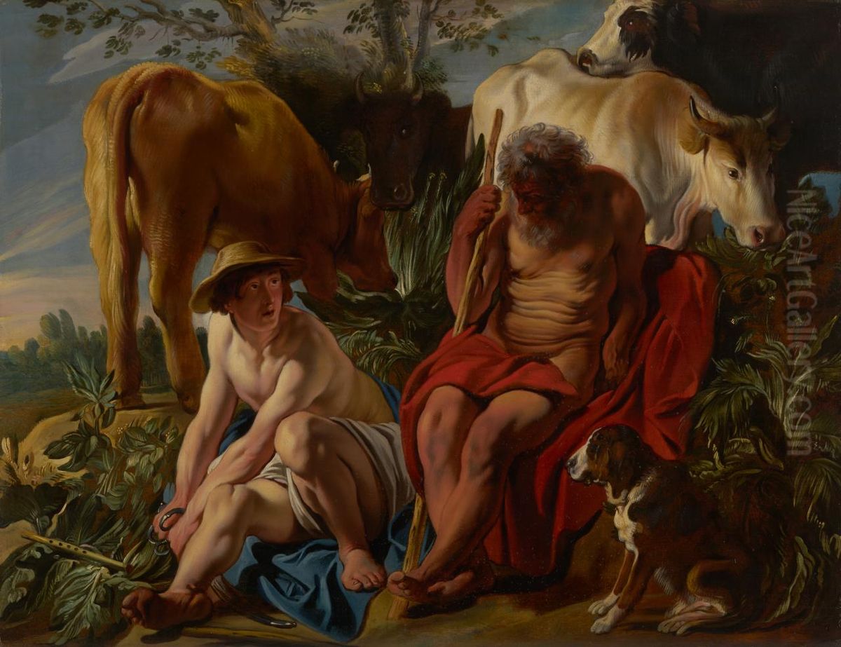 Mercury readying himself to kill the sleeping Argus Oil Painting by Jacob Jordaens