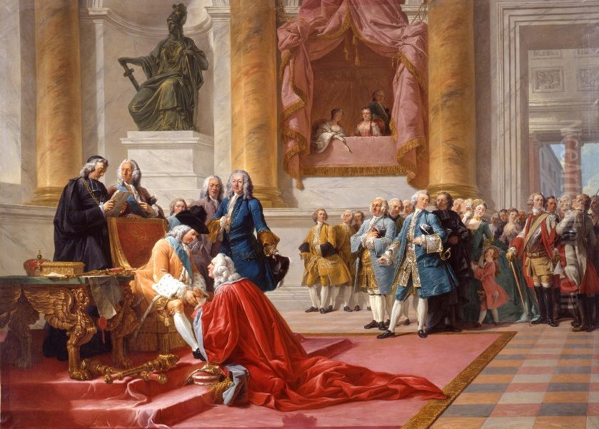 La Galaziere cree chancelier de Lorraine et de Barrois par le roi Stanislas Oil Painting by Francois-Andre Vincent