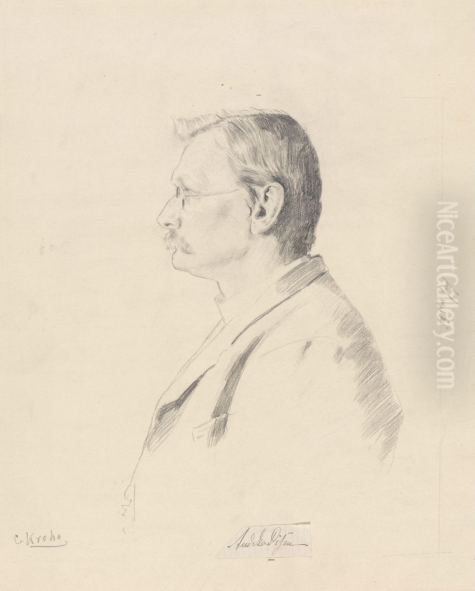 Andreas Disen Oil Painting by Christian Krohg