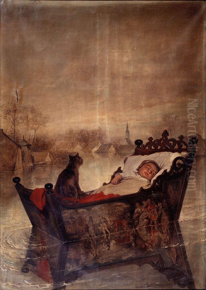 De overstroming Oil Painting by Slingeneyer, Ernest