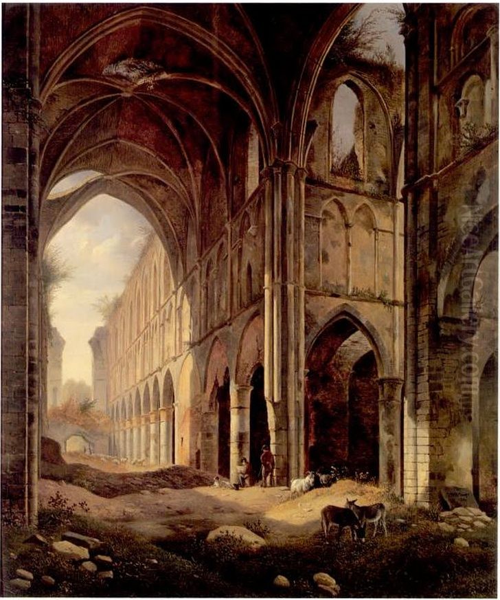 Ruines van de abdij van Villers-la-Ville Oil Painting by Jan Baptiste de Jonghe