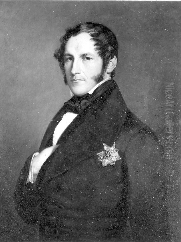 Busteportret van koning Leopold I Oil Painting by Franz Xavier Winterhalter