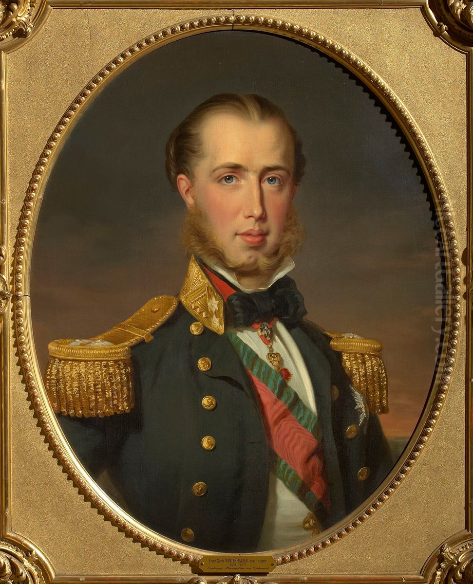 Portret van aartshertog Maximiliaan in uniform Oil Painting by Franz Xavier Winterhalter