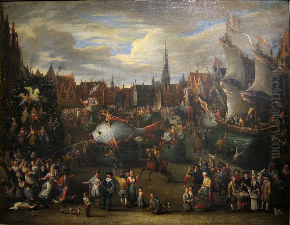 The Ommegang in Antwerp Oil Painting by Alexander van Bredael