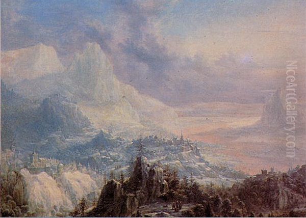 Winter landscape. Oil Painting by Herman Saftleven
