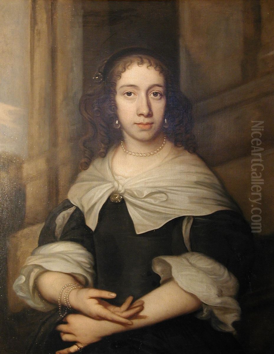 Portrait of Luise Henriette von Oranien (1627-1667) Oil Painting by Cornelis Janssens van Ceulen