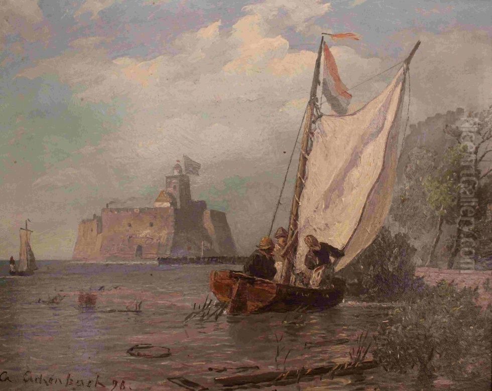 Coastal Landscape Oil Painting by Andreas Achenbach