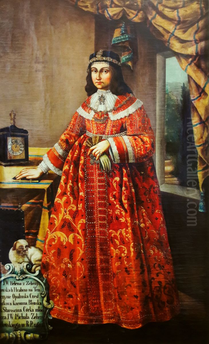 Portrait of Helena Opalinska nee Zebrzydowska. Oil Painting by unknown