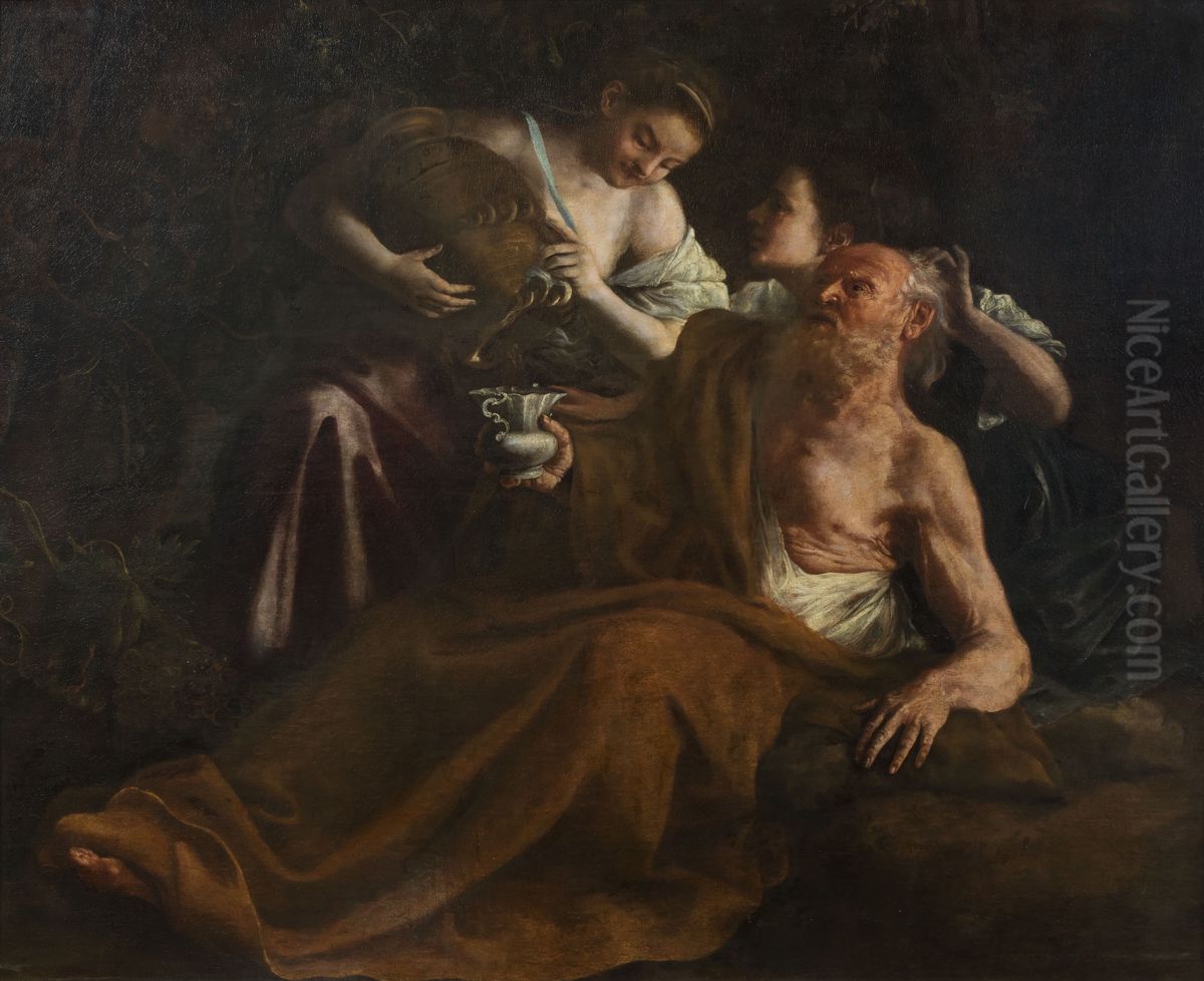 Lot and his daughters Oil Painting by Gaspar De Crayer