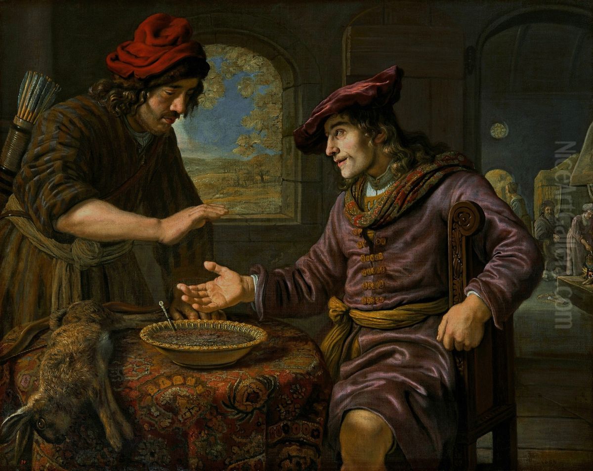 Esau and the mess of pottage. Oil Painting by Jan Victors