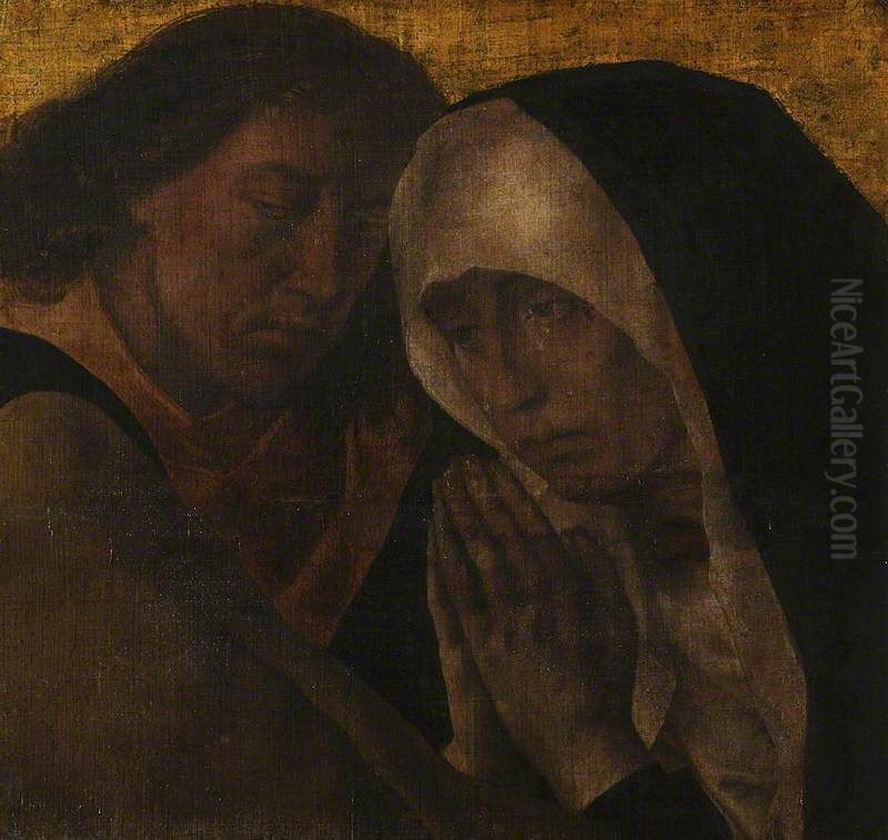 The Virgin and Saint John (fragment of 'The Lamentation of Christ') Oil Painting by Hugo Van Der Goes