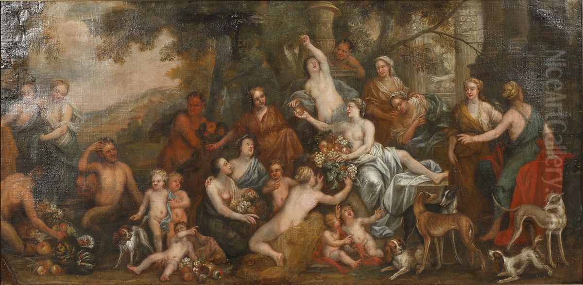 Allegory of abundance Oil Painting by Jan Baptist Herregouts