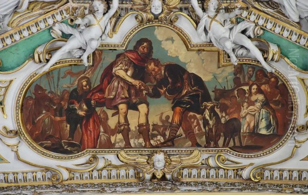 Abraham and Abimelech Oil Painting by Jan De Herdt