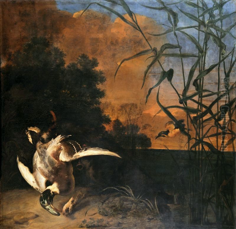 Duck hunt. Oil Painting by Daniel Schultz