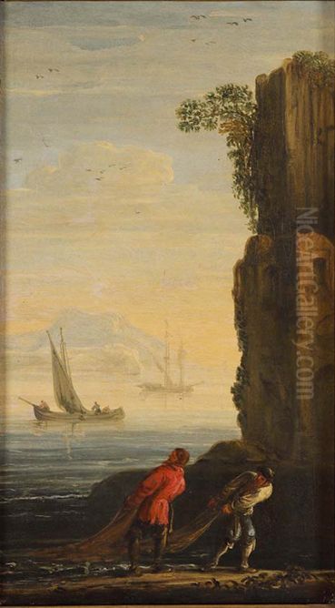 Seascape with figures (1) Oil Painting by Jan de Momper