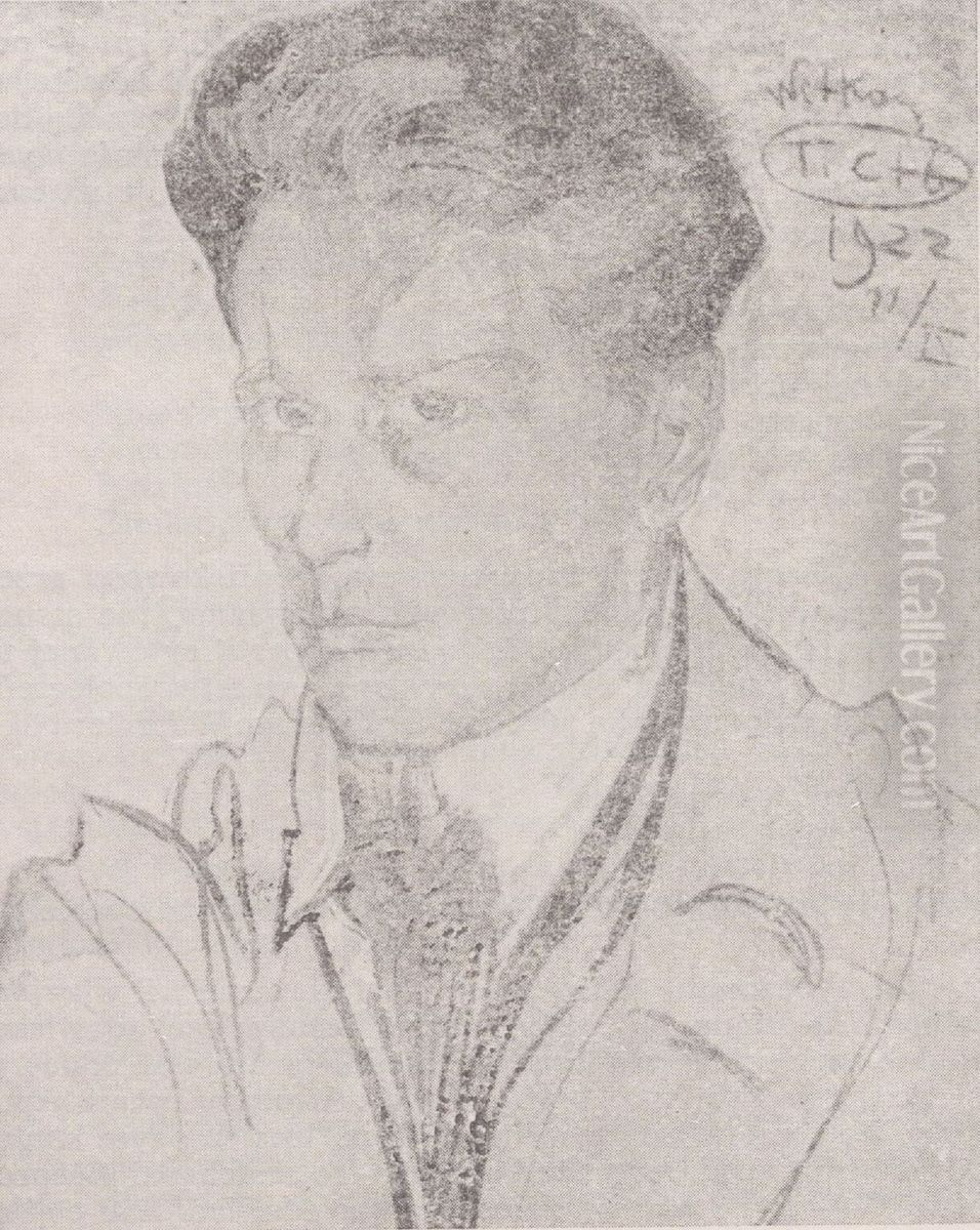 Portrait of Jerzy Mieczyslaw Rytard Oil Painting by Stanislaw Ignacy Witkiewicz (Witkacy)